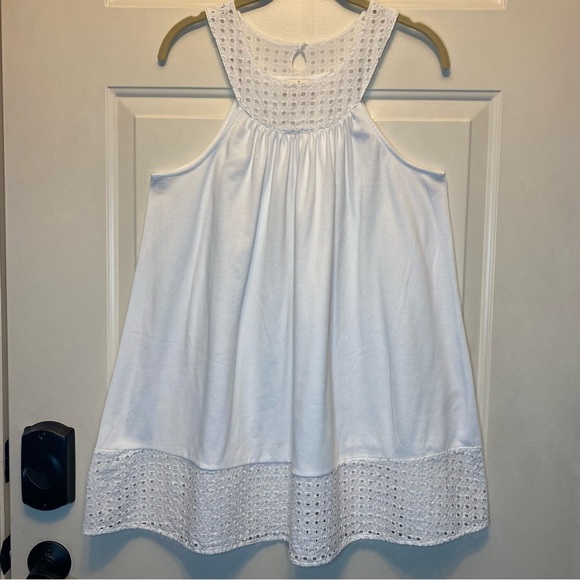 Kate Spade Dream a Little Dream Sz M Knit Cotton Blend Halter Dress Lace Trim - Picture 1 of 10